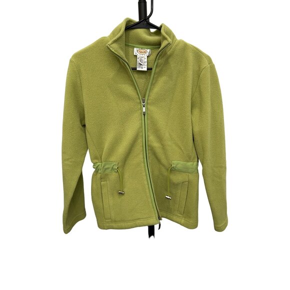 Talbots Petite Womens Light Green Fleece Jacket Full Zip SZ Petite - Picture 1 of 8
